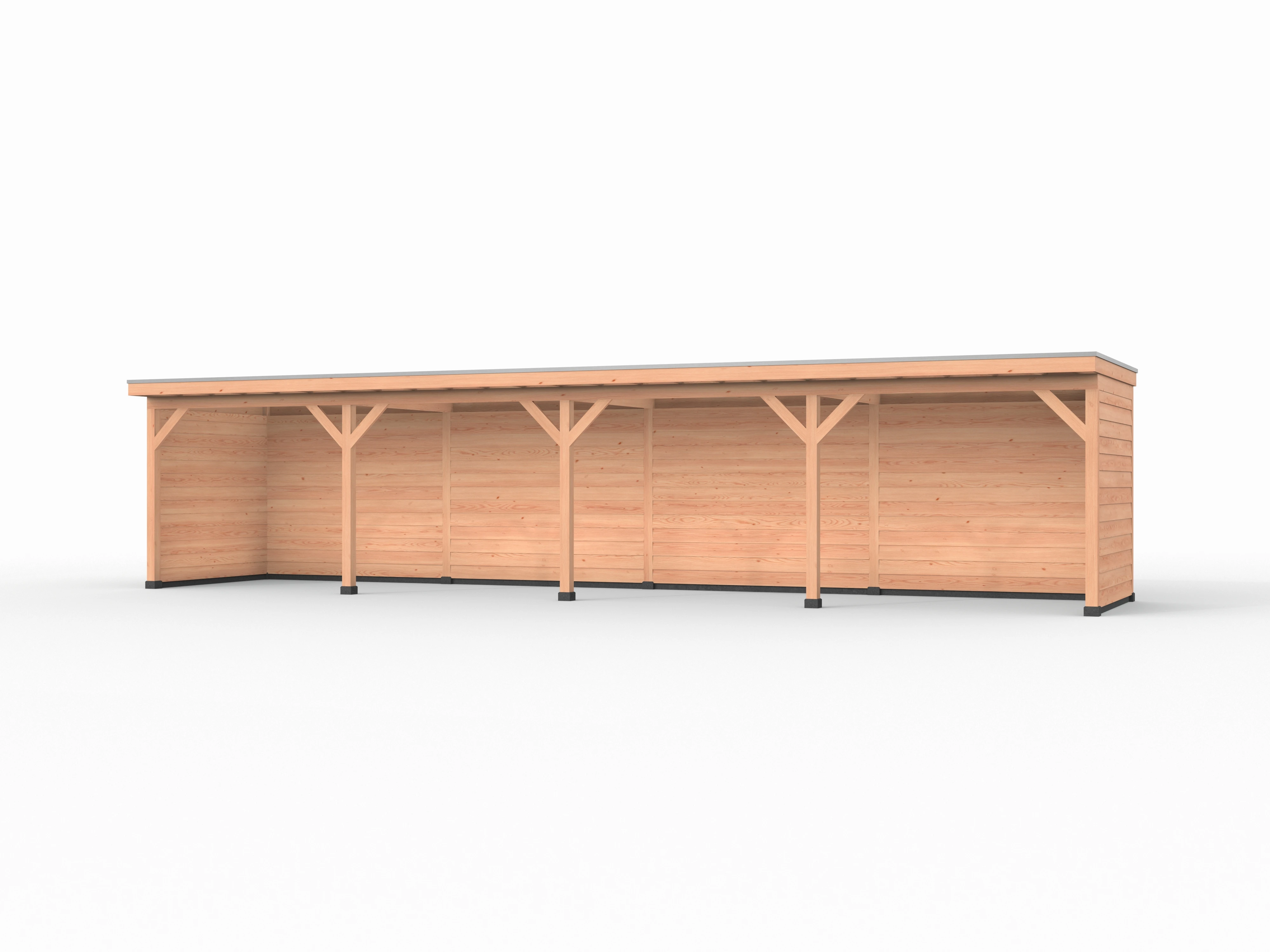Douglas overkapping, 1200 x 250, met achterwand en twee zijwanden, Westwood Comfort - Afbeelding 1